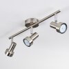 Edain ceiling light, ceiling spotlight LED chrome, matt nickel, 3-light sources