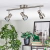 Edain ceiling light, ceiling spotlight LED chrome, matt nickel, 3-light sources