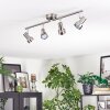 Edain ceiling light, ceiling spotlight LED chrome, matt nickel, 4-light sources