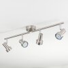 Edain ceiling light, ceiling spotlight LED chrome, matt nickel, 4-light sources