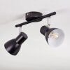 Farel ceiling light, ceiling spotlight chrome, black, 2-light sources