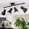 Farel ceiling light, ceiling spotlight chrome, black, 4-light sources