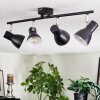Farel ceiling light, ceiling spotlight chrome, black, 4-light sources