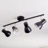 Farel ceiling light, ceiling spotlight chrome, black, 4-light sources