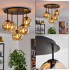 Koyoto ceiling light, globe light 45 cm Amber, 5-light sources