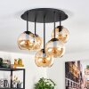 Koyoto ceiling light, globe light 45 cm Amber, 5-light sources