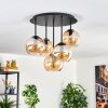 Koyoto ceiling light, globe light 45 cm Amber, 5-light sources