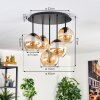 Koyoto ceiling light, globe light 45 cm Amber, 5-light sources