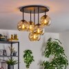 Koyoto ceiling light, globe light 45 cm Amber, 5-light sources