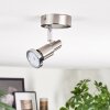 Firan ceiling light, ceiling spotlight LED chrome, matt nickel, 1-light source