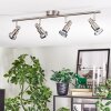 Firan ceiling light, ceiling spotlight LED chrome, matt nickel, 4-light sources