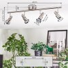 Firan ceiling light, ceiling spotlight LED chrome, matt nickel, 4-light sources