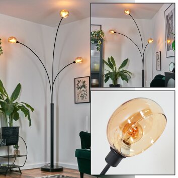 Nikkala floor lamp black, 3-light sources