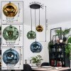 Ripoll hanging light, globe light, Cluster pendant lamp blue, gold, green, 3-light sources