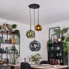Ripoll hanging light, globe light, Cluster pendant lamp blue, gold, green, 3-light sources