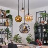 Ripoll hanging light, globe light, Cluster pendant lamp Amber, chrome, gold, clear, Smoke-coloured, 4-light sources