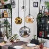 Ripoll hanging light, globe light, Cluster pendant lamp Amber, chrome, gold, clear, Smoke-coloured, 4-light sources