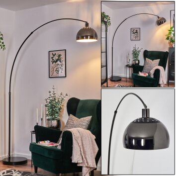 Baloca floor lamp, Arch lamps chrome, black, 1-light source