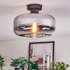 Boza ceiling light chrome, clear, Smoke-coloured, 1-light source