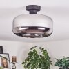 Boza ceiling light chrome, Smoke-coloured, 1-light source