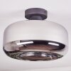 Boza ceiling light chrome, Smoke-coloured, 1-light source