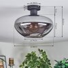 Mertola ceiling light Smoke-coloured, 1-light source
