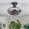 Mertola ceiling light Smoke-coloured, 1-light source