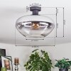 Mertola ceiling light clear, Smoke-coloured, 1-light source
