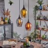 Lutarp hanging light, pendant light, Cluster pendant lamp gold, clear, coppery, Smoke-coloured, 3-light sources