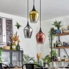 Lutarp hanging light, pendant light, Cluster pendant lamp gold, clear, coppery, Smoke-coloured, 3-light sources