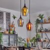 Lutarp hanging light, pendant light, Cluster pendant lamp gold, clear, coppery, Smoke-coloured, 3-light sources