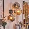 Koyoto globe light, wall light gold, black, 3-light sources