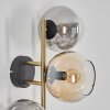 Gastor globe light, wall light gold, black, 3-light sources