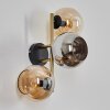 Koyoto globe light, wall light gold, black, 3-light sources