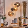 Gastor globe light, wall light 42 cm gold, black, 3-light sources
