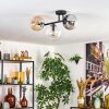 Gastor ceiling light, globe light Amber, clear, Smoke-coloured, 3-light sources