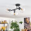 Gastor ceiling light, globe light clear, 3-light sources