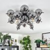 Milheiros ceiling light, globe light Smoke-coloured, 3-light sources