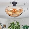 Mertola ceiling light Amber, 1-light source