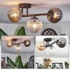 Chehalis ceiling light, globe light Amber, clear, Smoke-coloured, 3-light sources