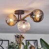 Chehalis ceiling light, globe light Amber, clear, Smoke-coloured, 3-light sources