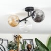 Chehalis ceiling light, globe light Amber, clear, Smoke-coloured, 3-light sources