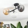 Chehalis ceiling light, globe light Amber, clear, Smoke-coloured, 3-light sources