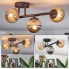 Chehalis ceiling light, globe light Amber, Smoke-coloured, 3-light sources