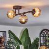 Chehalis ceiling light, globe light Amber, Smoke-coloured, 3-light sources
