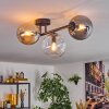 Gastor ceiling light, globe light Amber, clear, Smoke-coloured, 3-light sources