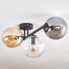 Gastor ceiling light, globe light Amber, clear, Smoke-coloured, 3-light sources