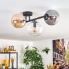 Gastor ceiling light, globe light Amber, clear, Smoke-coloured, 3-light sources