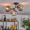 Gastor ceiling light, globe light clear, Smoke-coloured, 3-light sources