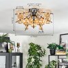 Milheiros ceiling light, globe light Amber, 3-light sources